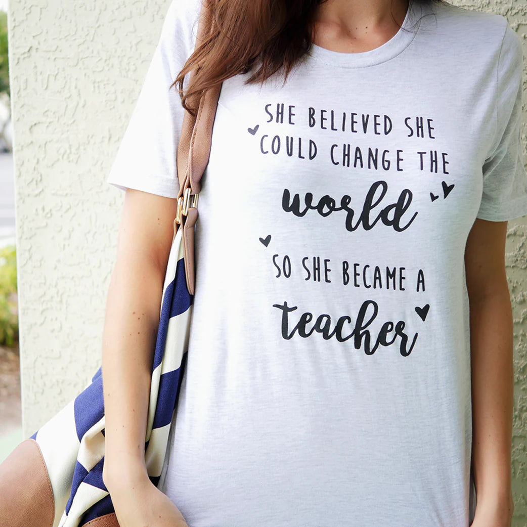 She Believed She Could Change The World T-Shirt - Light Blue