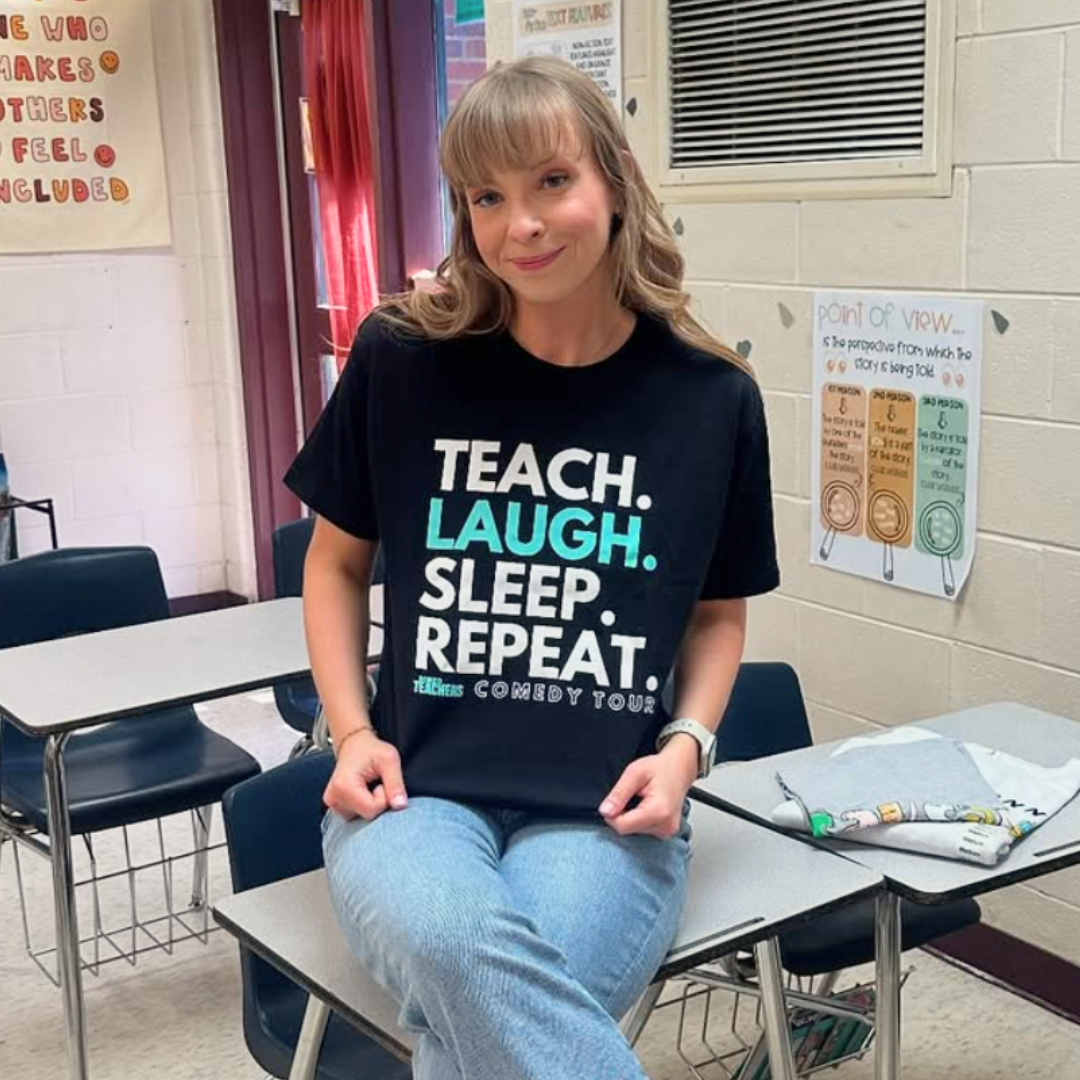 Teach Laugh Sleep Repeat T-Shirt - Black