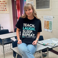 Teach Laugh Sleep Repeat T-Shirt - Black