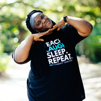 Teach Laugh Sleep Repeat T-Shirt - Black