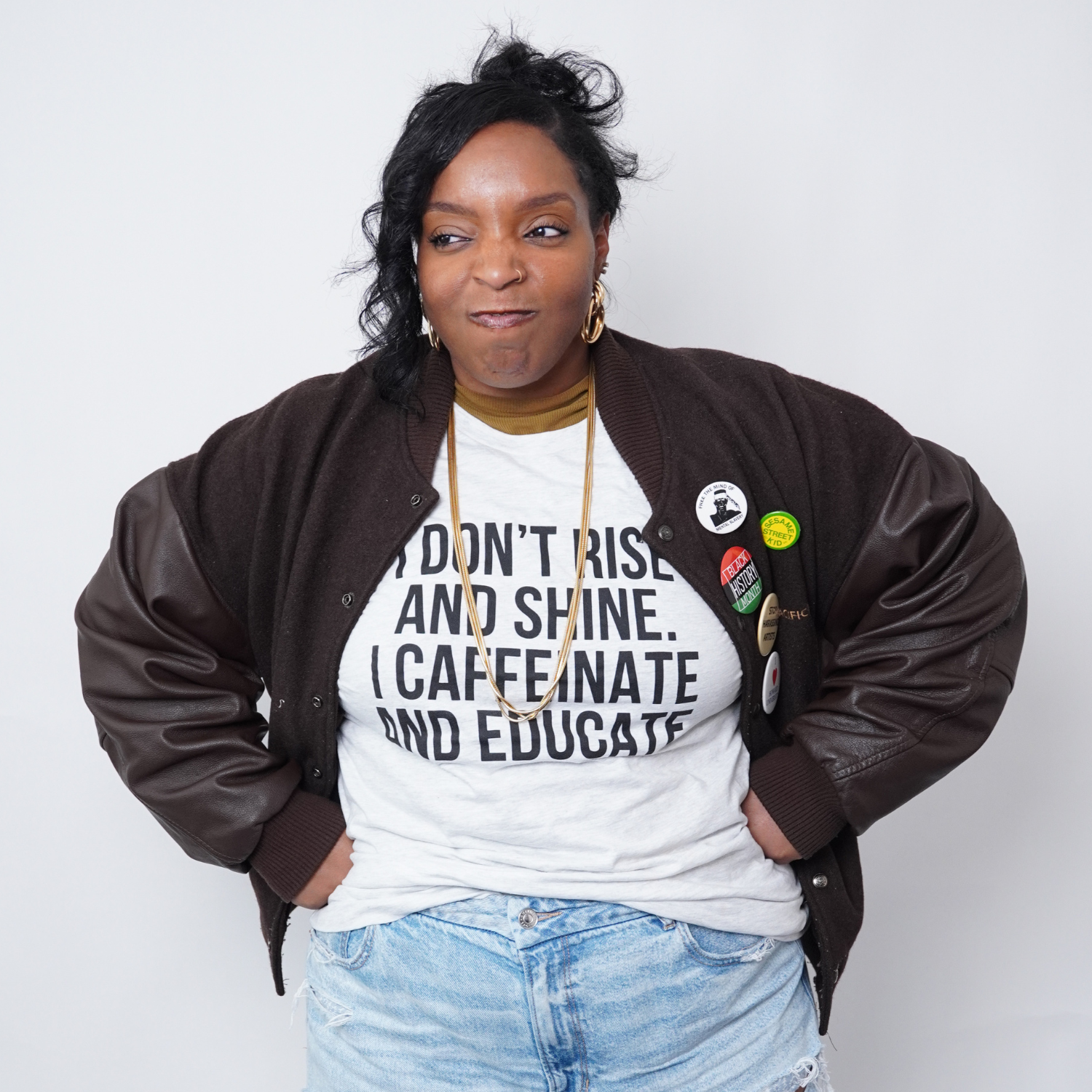 "I Don't Rise and Shine. I Caffeinate and Educate" T-shirt