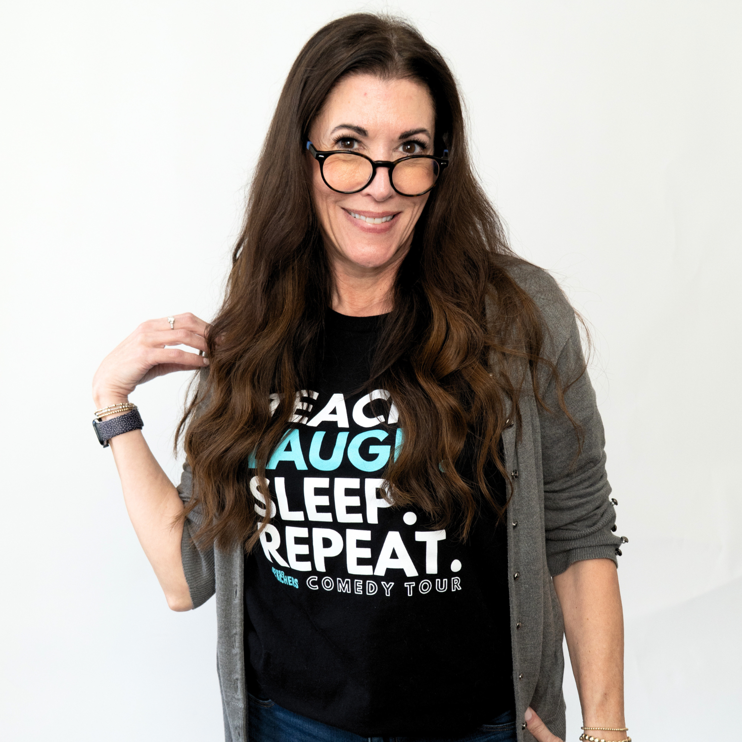 Teach Laugh Sleep Repeat T-Shirt - Black