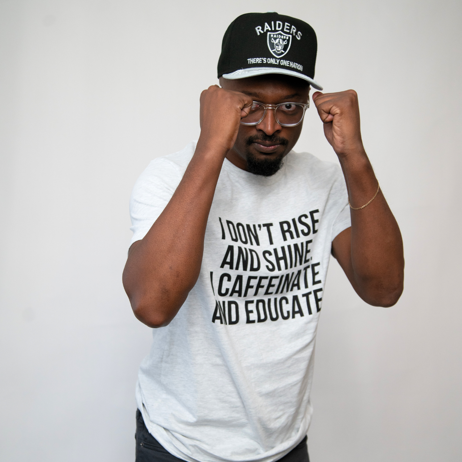 "I Don't Rise and Shine. I Caffeinate and Educate" T-shirt