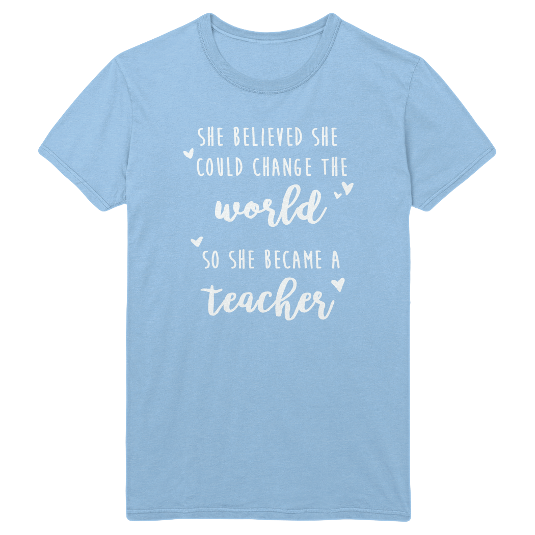 She Believed She Could Change The World T-Shirt - Light Blue